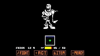 Unitale Hardmode Genocide Papyrus戦(undertale fangame) pacifistEnding