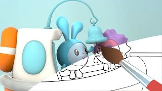 Раскраска - Малышарики - Кораблик. Учим цвета. Развивающие мультики для малышей