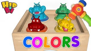 Funny Hippo Baby Play Wooden Hammer Toys For KidsHip Bi