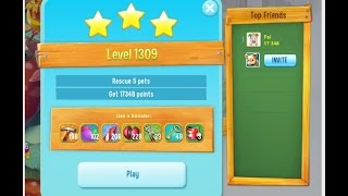 Pet Rescue Saga Level 1309    ※※※ NO BOOSTERS 無使用道具  ※※※