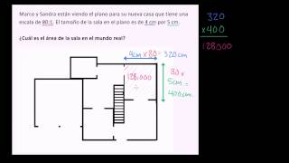 Calcular el área de una sala usando dibujo a escala