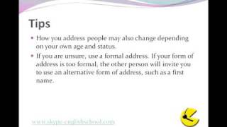 Learning English - How to Address People 2