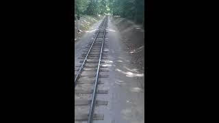 вид из кабины машиниста на перегоне Лесопарк-Парк