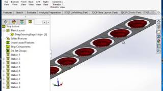 Deep drawing strip layout generation