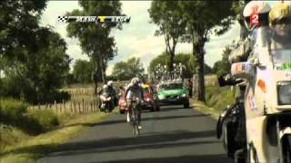 Une voiture heurte deux coureurs en tête du Tour de France - Le Figaro