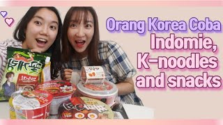 [ENG/INDO] Orang Korea Coba Indomie Mi Goreng | Korean reaction to snacks, new samyang buldak nomnom