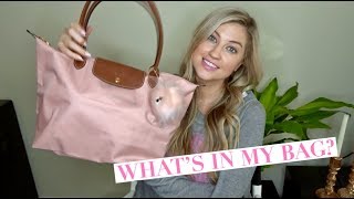 WHAT'S IN MY BAG? PINK LONGCHAMP LE PLIAGE TOTE & BACKPACK