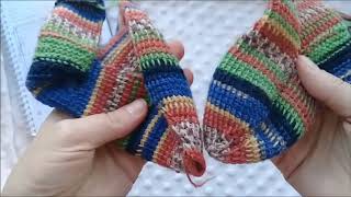 Вязание носков тунисским крючком ч 2
