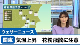 関東 気温上昇、花粉飛散に注意