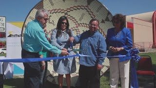 Community leaders unveil artwork made from satellite dishes