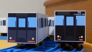 JR九州305系をプラレールにかぶせるペーパークラフトで再現