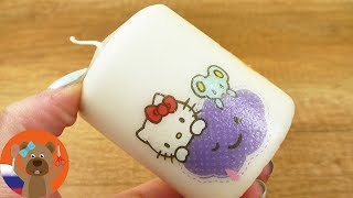 Свеча с Хеллоу Китти декор своими руками | Hello Kitty