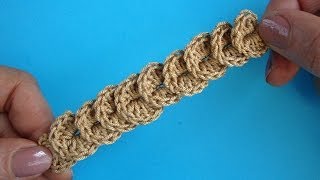 Урок 318 Тесьма Чешуйки Сrochet crocodile border Вязание крючком