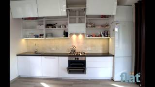 FLAT - Kitchen with Hi-Gloss MDF & Glass Facades