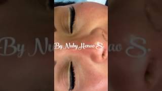 Micropigmentación línea beige y negra de los ojos + pestañas pelo a pelo
