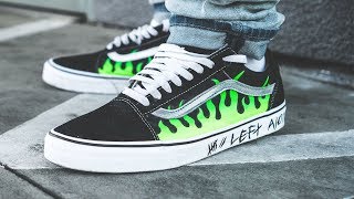 Custom "Volt Flare" Vans custom + On feet!