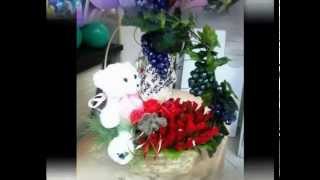 букет из конфет корзина с медведем bouquet of sweets basket bear