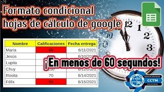 ???? ¿Cómo cambiar el color de las celdas con condiciones? | ⏰Google sheets en 60 segundos | Shorts