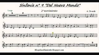 Dvorak. Sinfonía del Nuevo Mundo. Largo. Partitura