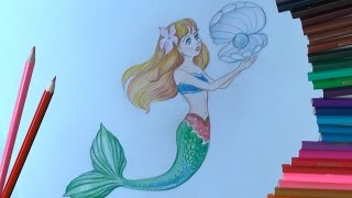 Как нарисовать РУСАЛКУ How to draw a mermaid | Art School
