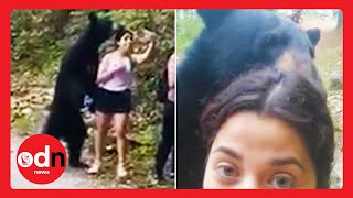 UNBELIEVABLE! Woman Snaps Selfie with Bear on Hiking Trail in Mexico
