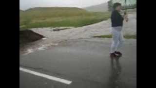 Обрушение дороги д. Кушеево 08.08.2013