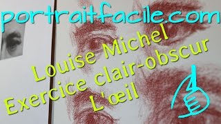 Cours de 40 ' : Louise Michelle (modèle), exercice au clair-obscur - Dessiner les éléments du visage