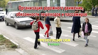 Организация дорожного движения, обязанности пешеходов и пассажиров. Презентация ОБЖ. 8 класс.