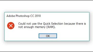 How to fix " could not use the ---------- because there is not enough memory(Ram)" in the Photoshop.