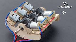 DIY V6 Engine Model Using Motors