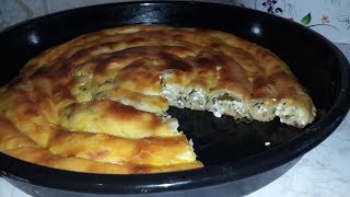 Pendirli,göyərtili börək.yumsaq ve leziz borek resepti.