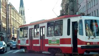 Transportation on Vasilievsky Island in St Petersburg, Russia