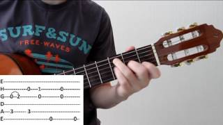 Разбор красивой мелодии (fingerstyle) на гитаре , подробный видеоурок на гитаре
