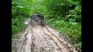 Проход на шоссейной резине по глубокой колее. Григорчиково