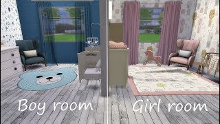 The Sims 4 комната мальчика и девочки\ Speed build  room girl vs boy