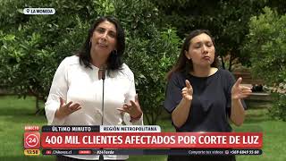 Vocera de Gobierno confirma corte masivo de luz en la Región Metropolitana