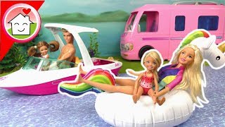 Barbie Film Camper Dolphin Magic Boat unboxing - Familie Hauser