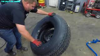 HOW TO CHANGE A DUMP TRUCK STEER TIRES ???????