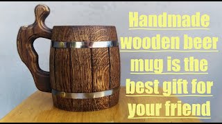 Handmade wooden beer mug is the best gift for your friend
