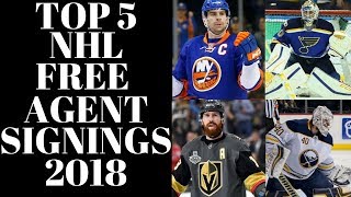NHL FREE AGENTS 2018 - TOP 5 CONTRACTS