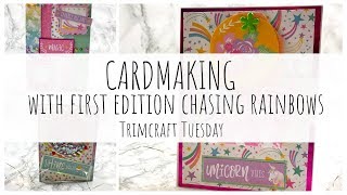 Cardmaking Inspiration with First Edition Chasing Rainbows | Trimcraft Tuesday | ms.paperlover
