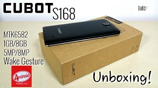 Cubot S168 - $79 - MTK6582 1GB/8GB Gestures Android 4.4.2 5MP/8MP 5.0" qHD - Unboxing!