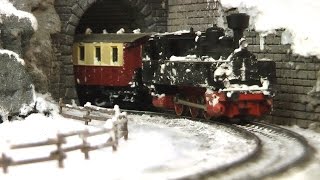Cute and Tiny Model Railroad with Winter Landscape