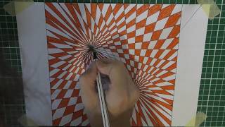 Геометрический узор в квадрате.  3D geometric