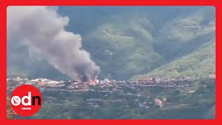 Myanmar Town BURNS in 'Government Shelling'