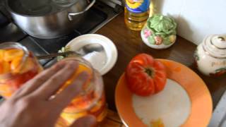 Консервированные помидоры в собственном соку дольками
