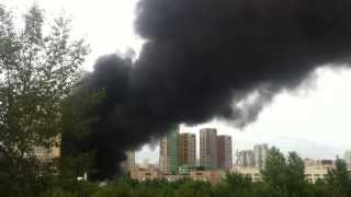 Пожар на стройке Академии ФСБ (Мичуринский проспект) 20.07.13 (2)