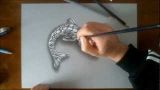 Speed Drawing: Silver Fish - How to Draw 3D art