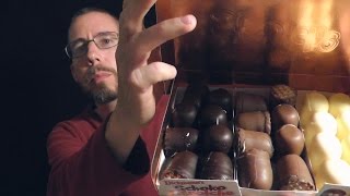 ASMR Whispered Candy Tasting / Review - Assorted Chocolates + Gummy Bears from Germany