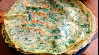 Eierpfannkuchen mit Spinat